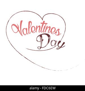 Felice il giorno di San Valentino Vintage Card con caratteri Illustrazione Vettoriale