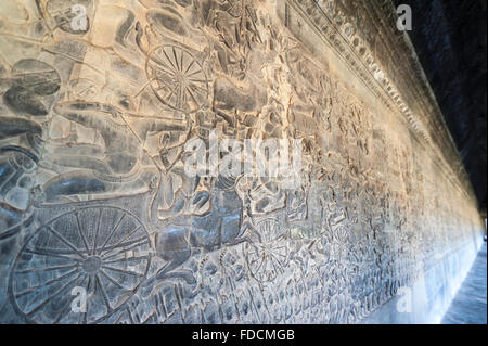 Angkor pietra scolpita con un colore grigio Foto Stock