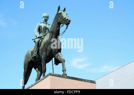 Carl Mannerheim statua equestre di Helsinki, Finlandia Foto Stock