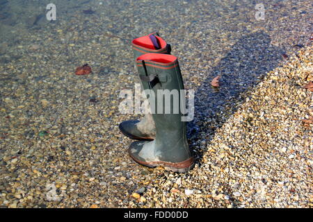 Gli agricoltori gumboots Foto Stock