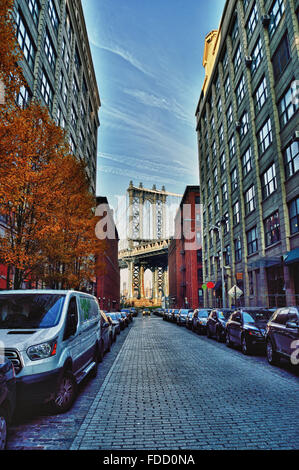 Frammento del Manhattan Bridge. Foto Stock