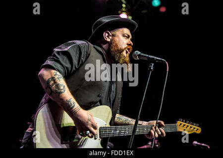 Detroit, Michigan, Stati Uniti d'America. 29 gen, 2016. NATHANIEL RATELIFF e i sudori notturni kick off loro 2016 World Tour nella parte anteriore di un sold out folla al Fillmore a Detroit, MI su 29 Gennaio 2016 Credit: Marc Nader/ZUMA filo/Alamy Live News Foto Stock