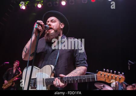 Detroit, Michigan, Stati Uniti d'America. 29 gen, 2016. NATHANIEL RATELIFF e i sudori notturni kick off loro 2016 World Tour nella parte anteriore di un sold out folla al Fillmore a Detroit, MI su 29 Gennaio 2016 Credit: Marc Nader/ZUMA filo/Alamy Live News Foto Stock