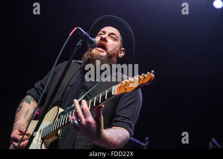 Detroit, Michigan, Stati Uniti d'America. 29 gen, 2016. NATHANIEL RATELIFF e i sudori notturni kick off loro 2016 World Tour nella parte anteriore di un sold out folla al Fillmore a Detroit, MI su 29 Gennaio 2016 Credit: Marc Nader/ZUMA filo/Alamy Live News Foto Stock