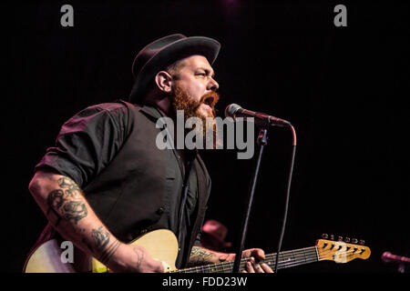 Detroit, Michigan, Stati Uniti d'America. 29 gen, 2016. NATHANIEL RATELIFF e i sudori notturni kick off loro 2016 World Tour nella parte anteriore di un sold out folla al Fillmore a Detroit, MI su 29 Gennaio 2016 Credit: Marc Nader/ZUMA filo/Alamy Live News Foto Stock