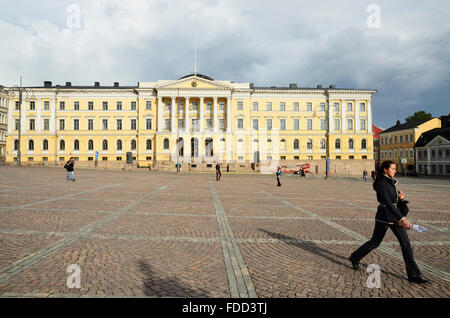 Palazzo del Governo. La Piazza del Senato. Helsinki. Finlandia Foto Stock