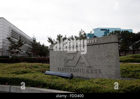 Una vista di Electronic Arts' sede aziendale di Redwood City, California Foto Stock