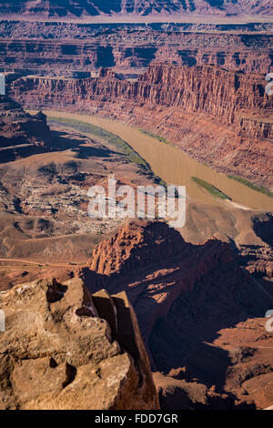 Green River che scorre attraverso il Canyon lands, Utah. Foto Stock