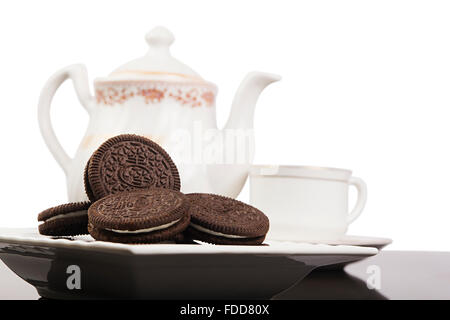 Colazione tè e biscotti nessuno Foto Stock