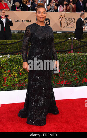 Los Angeles, California, USA. 31 gennaio, 2016. Queen Latifah arriva per il 2016 SAG Awards presso lo Shrine Auditorium. Credito: Lisa O'Connor/ZUMA filo/Alamy Live News Foto Stock