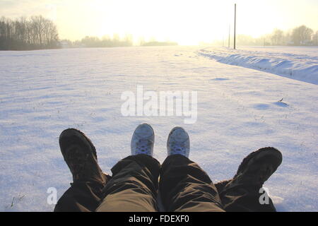 Matura nella neve Foto Stock