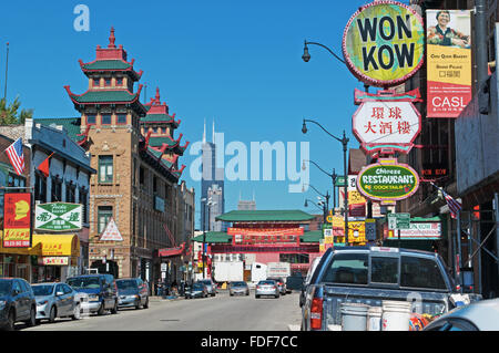 Chicago, Illinois, Stati Uniti d'America: quartiere Chinatown e Pui Tak Center, una Chiesa comunità basata su Centro Foto Stock