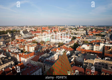 La Polonia, la città di Wroclaw cityscape dal di sopra Foto Stock