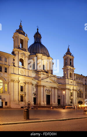 Il barocco del XVII secolo Chiesa di Sant Agnese in Agone in Piazza Navona, Roma, Italia. Foto Stock