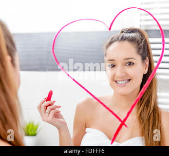 Donna in bagno. Foto Stock