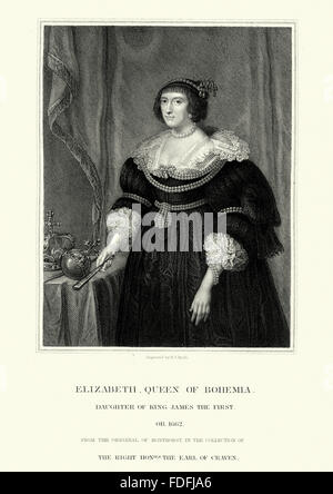 Elizabeth Stuart (19 agosto 1596 - 13 febbraio 1662) era, come la moglie di Federico V Elettore Palatino, Electress Palatino, e Foto Stock