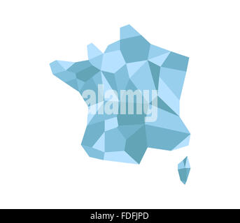 Mappa Francia in bassa poli Foto Stock