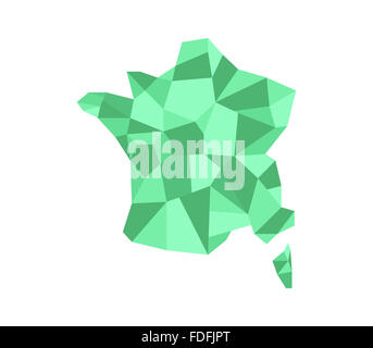 Mappa Francia in bassa poli Foto Stock