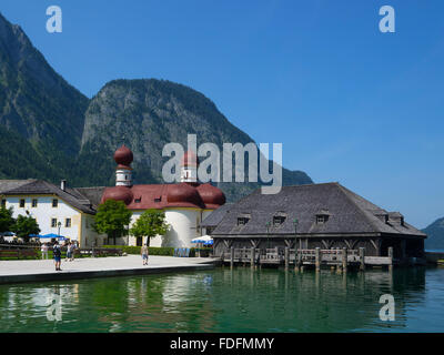 Chiesa del pellegrinaggio di San Bartolomeo di Königssee, Alta Baviera, Baviera, Germania Foto Stock