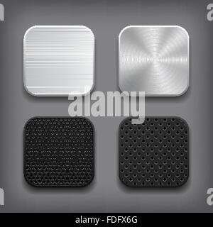 Metallo app icon set. Illustrazione Vettoriale Illustrazione Vettoriale