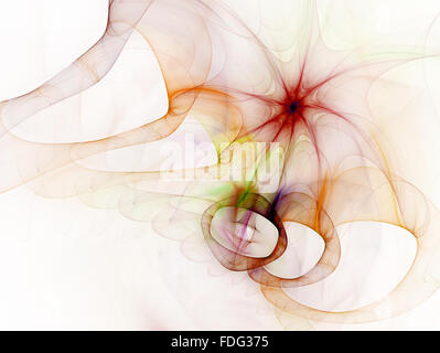 Caos inusuale. Abstract strano surreale fractal su sfondo bianco. Grafica creativa Foto Stock