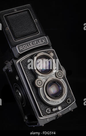 Videocamera. Vintage Rolleiflex TLR Classic formato medio. c. 1953 Foto Stock