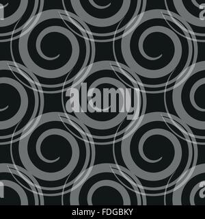 In bianco e nero di sfondo senza giunture con spirali Illustrazione Vettoriale