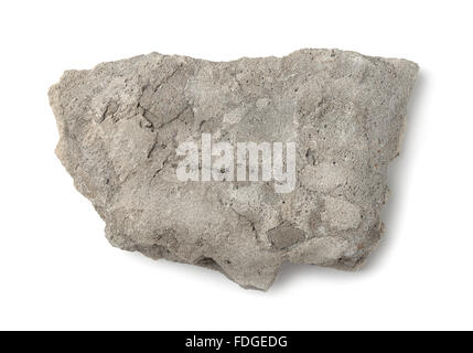 Pezzo di intonaco vecchio isolato su bianco Foto Stock