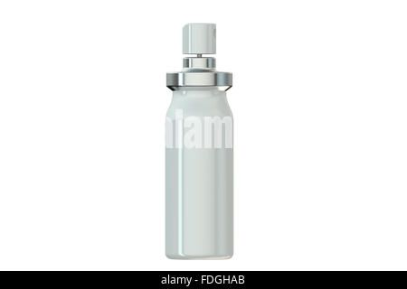 Metallico bianco flacone spray isolati su sfondo bianco Foto Stock