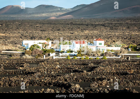 Parco Nazionale di Timanfaya a Lanzarote, Isole Canarie, Spagna Foto Stock