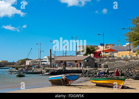 Vista orizzontale attraverso Palmeira in Sal sul Capo Verde. Foto Stock