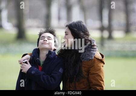 Momenti felici, vacanze, Londra, parco Foto Stock