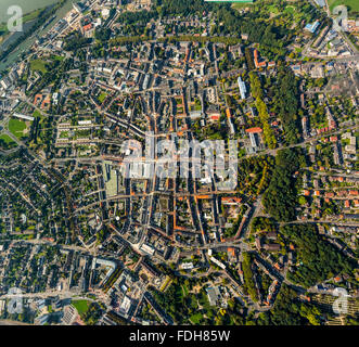 Vista aerea, Round downtown piano, panoramiche di Wesel, centro storico della città di Wesel, Wesel, Renania, Renania settentrionale-Vestfalia, Foto Stock