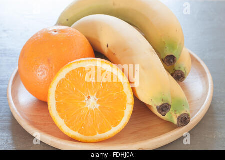 Sani frutti con le arance e le banane, stock photo Foto Stock