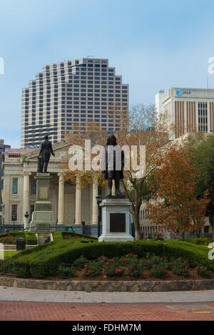 Benjamin Franklin Statua in Lafayette Square, New Orleans, LA, STATI UNITI D'AMERICA Foto Stock