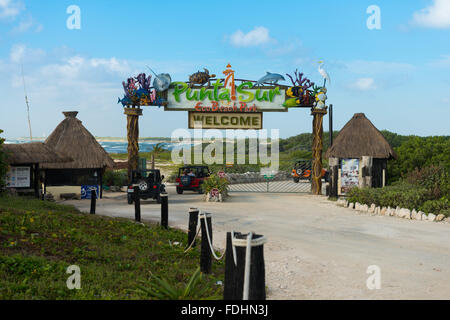 Jeep Inserire Punta Sur Park a Cozumel, Messico Foto Stock