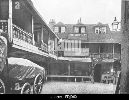 Londra: Vecchia Tabard Inn- Il Cortile, antica stampa 1896 Foto Stock