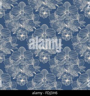 Fiore Seamless pattern di disegno Illustrazione Vettoriale