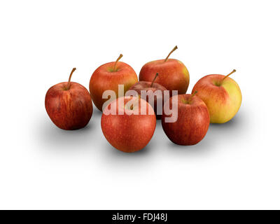 Succhi di frutta e verdura biologica mele isolato su bianco Foto Stock