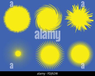 Sole e stelle Set di forme Illustrazione Vettoriale