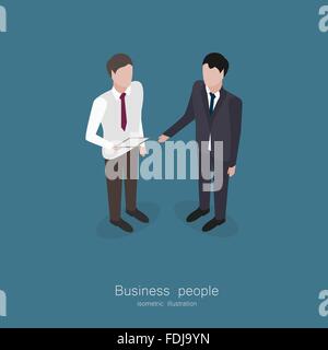 Due business uomo che parla Illustrazione Vettoriale