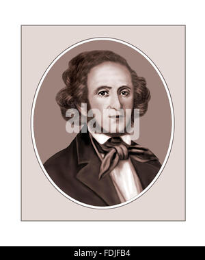 Felix Mendelssohn Bartholdy, compositore, Ritratto Foto Stock