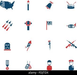 Il memorial day semplicemente le icone Illustrazione Vettoriale