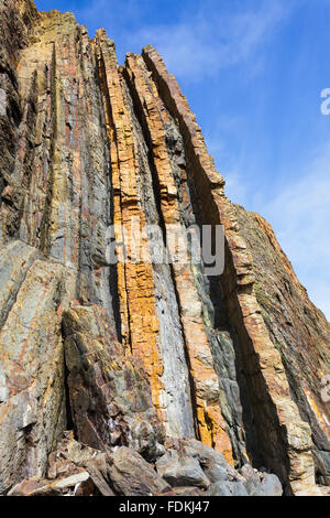 I tre camini a Marloes Sands in Pembrokeshire, Wales UK Foto Stock