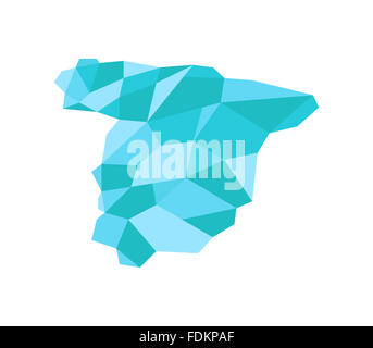 Spagna mappa in basso poli Foto Stock
