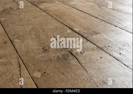 Parquet in rovere nella camera marrone a Tredegar House, Newport, nel Galles del Sud. Foto Stock