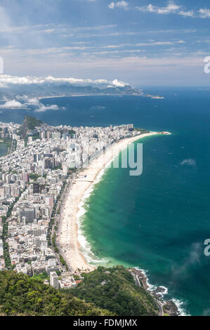 Vista dal bordo di Leblon e Ipanema da Hill fratelli Foto Stock