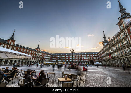 Plaza Mayor nel centro storico della capitale Foto Stock