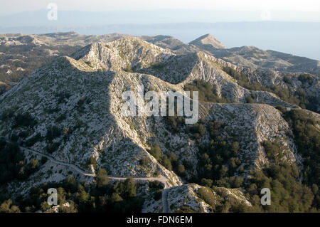 Vista da Sveti Jure peak - Natura Biokovo Park - Dalmazia, Croazia Foto Stock