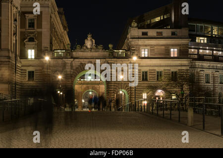 Riksdagshuset by night - Stoccolma, Svezia, Europa Foto Stock